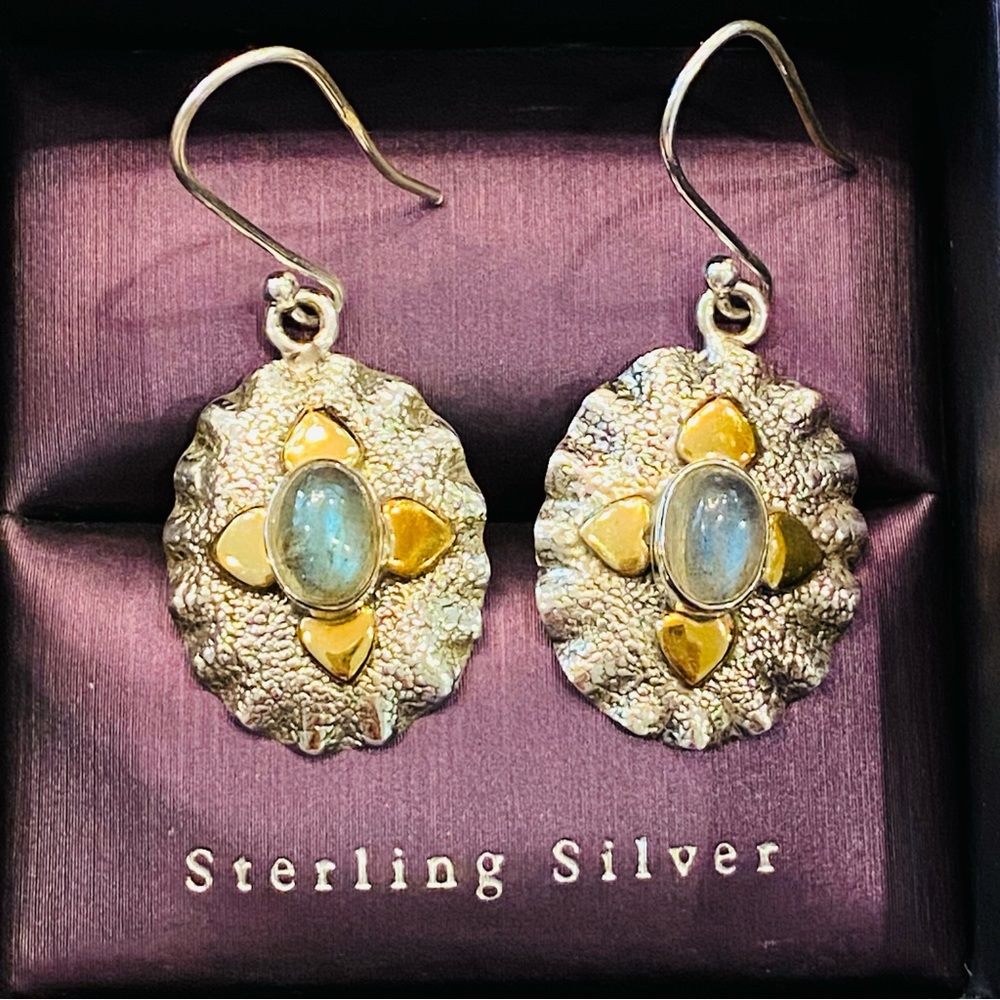 Solid 925 Sterling Silver 3.29cts Labradorite Two… - image 2